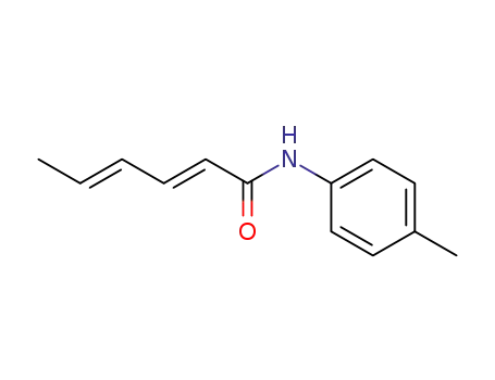 Molecular Structure of 134330-11-3 (2,4-Hexadienamide, N-(4-methylphenyl)-, (2E,4E)-)
