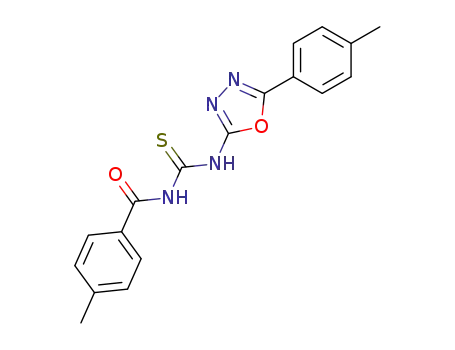 Molecular Structure of 116523-94-5 (N-p-methylbenzoyl-N'-(5-p-tolyl-1,3,4-oxadiazol-2-yl)thiourea)