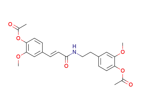 Molecular Structure of 125002-90-6 (Acetic acid 4-{(E)-2-[2-(4-acetoxy-3-methoxy-phenyl)-ethylcarbamoyl]-vinyl}-2-methoxy-phenyl ester)