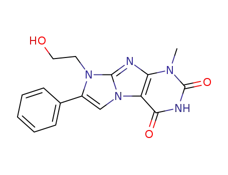 1H-Imidazo(2,1-f)purine-2,4(3H,8H)-dione, 8-(2-hydroxyethyl)-1-methyl-7-phenyl-