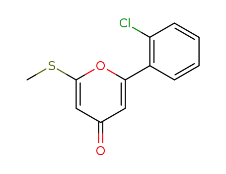 Molecular Structure of 117671-86-0 (2-(2-Chloro-phenyl)-6-methylsulfanyl-pyran-4-one)