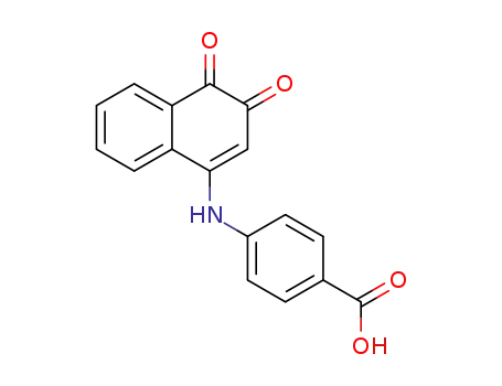Molecular Structure of 97909-22-3 (Benzoic acid, 4-[(3,4-dihydro-3,4-dioxo-1-naphthalenyl)amino]-)
