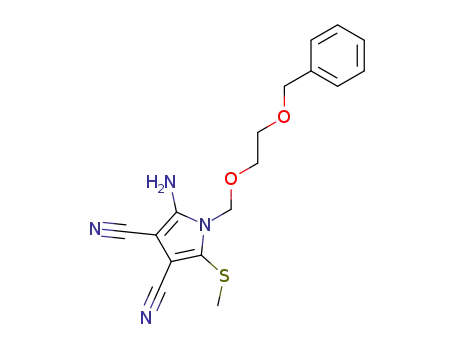 2-amino-3,4-dicyano-5-(methylthio)-1-<(2-(benzyloxy)ethoxy)methyl>pyrrole