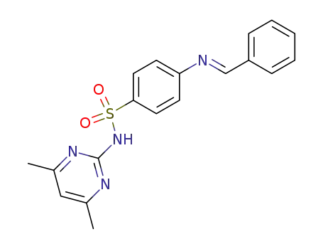 Molecular Structure of 77270-96-3 (<i>N</i>-benzylidene-sulfanilic acid-(4,6-dimethyl-pyrimidin-2-ylamide))