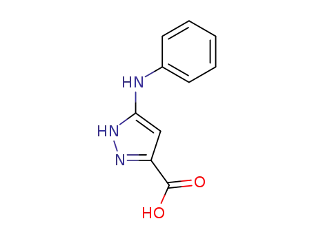 Molecular Structure of 142115-63-7 (1H-Pyrazole-3-carboxylicacid,5-(phenylamino)-(9CI))