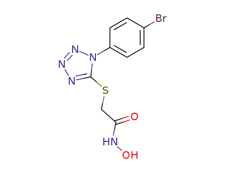 Molecular Structure of 138841-24-4 (Acetamide, 2-[[1-(4-bromophenyl)-1H-tetrazol-5-yl]thio]-N-hydroxy-)