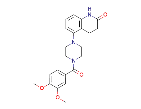 Molecular Structure of 81849-95-8 (Piperazine,
1-(3,4-dimethoxybenzoyl)-4-(1,2,3,4-tetrahydro-2-oxo-5-quinolinyl)-)