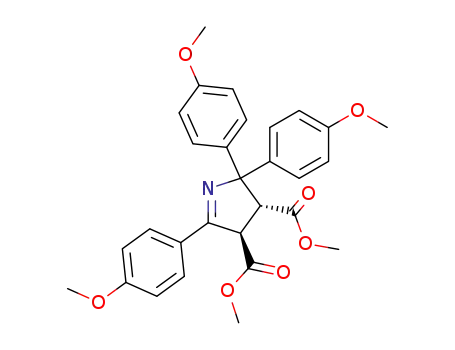 Molecular Structure of 72031-51-7 (2H-Pyrrole-3,4-dicarboxylic acid,
3,4-dihydro-2,2,5-tris(4-methoxyphenyl)-, dimethyl ester, trans-)