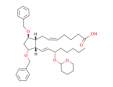 (Z)-7-{(1R,2S,3R,5R)-3,5-Bis-benzyloxy-2-[(E)-(S)-3-(tetrahydro-pyran-2-yloxy)-oct-1-enyl]-cyclopentyl}-hept-5-enoic acid