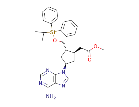 [(1R,2S,4R)-4-(6-Amino-purin-9-yl)-2-(tert-butyl-diphenyl-silanyloxymethyl)-cyclopentyl]-acetic acid methyl ester