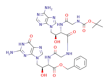 (2S,3S)-4-(2-Amino-6-oxo-1,6-dihydro-purin-9-yl)-2-{2-[(2S,3S)-4-(6-amino-purin-9-yl)-2-(2-tert-butoxycarbonylamino-acetylamino)-3-hydroxy-butyrylamino]-acetylamino}-3-hydroxy-butyric acid benzyl ester