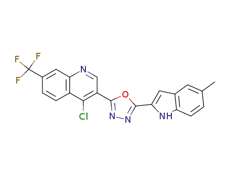 4-Chloro-3-[5-(5-methyl-1H-indol-2-yl)-[1,3,4]oxadiazol-2-yl]-7-trifluoromethyl-quinoline