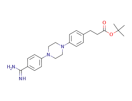 Molecular Structure of 209343-94-2 (tert-Butyl 3-{4-[4-(4-amidinophenyl)-1-piperazinyl]phenyl}propionate)
