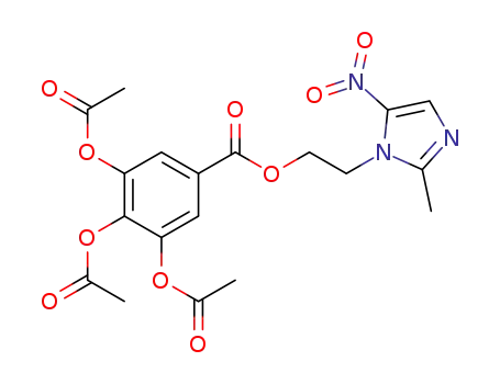 Molecular Structure of 104575-34-0 (2-(2-methyl-5-nitro-1H-imidazol-1-yl)ethyl 3,4,5-tris(acetyloxy)benzoate)