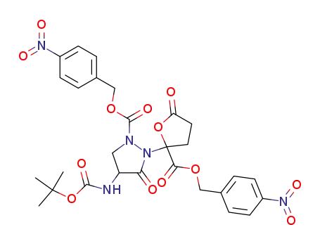 4-nitrobenzyl 2-<4-tert-butoxycarbonylamino-1-(4-nitrobenzyloxycarbonyl)-3-oxopyrazolidin-2-yl>-5-oxotetrahydrofuran-2-carboxylate