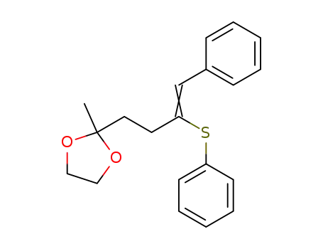 Molecular Structure of 104723-32-2 (1,3-Dioxolane, 2-methyl-2-[4-phenyl-3-(phenylthio)-3-butenyl]-, (Z)-)