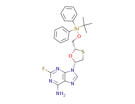(-)(2S,5R)-2-fluoro-6-amino-9-<2-<<(tert-butyldiphenylsilyl)oxy>methyl>-1,3-oxathiolan-5-yl>purine