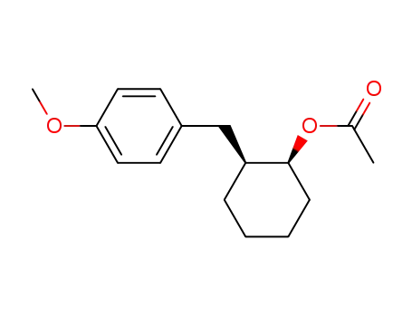 Molecular Structure of 112066-40-7 (Cyclohexanol, 2-[(4-methoxyphenyl)methyl]-, acetate, (1R,2S)-)