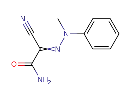 Molecular Structure of 111122-13-5 (α-(N-Methyl, N-phenyl-hydrazono)-cyanacetamid)