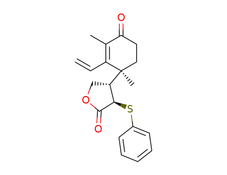 (3R,4S)-4-((S)-1,3-Dimethyl-4-oxo-2-vinyl-cyclohex-2-enyl)-3-phenylsulfanyl-dihydro-furan-2-one