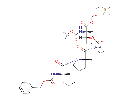 (S)-2-{[(S)-1-((S)-2-Benzyloxycarbonylamino-4-methyl-pentanoyl)-pyrrolidine-2-carbonyl]-methyl-amino}-4-methyl-pentanoic acid (1R,2S)-2-tert-butoxycarbonylamino-1-methyl-2-(2-trimethylsilanyl-ethoxymethoxycarbonyl)-ethyl ester