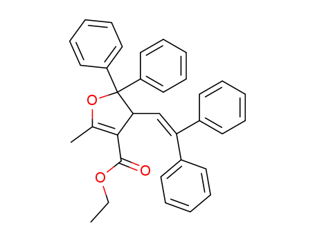 Molecular Structure of 134643-51-9 (3-Ethoxycarbonyl-2-methyl-4-(2,2-diphenylethenyl)-5,5-diphenyl-4,5-dihydrofuran)