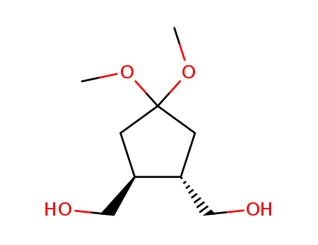 Molecular Structure of 187528-21-8 (1,2-Cyclopentanedimethanol,4,4-dimethoxy-,trans-(9CI))