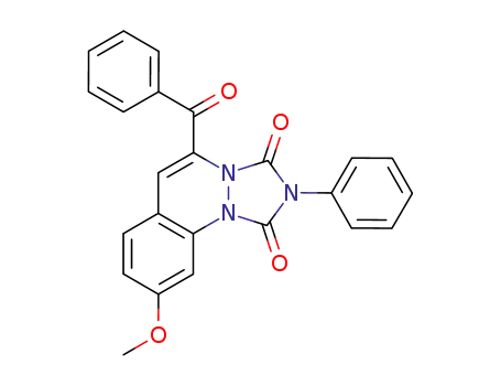 Molecular Structure of 132853-90-8 (1H-[1,2,4]Triazolo[1,2-a]cinnoline-1,3(2H)-dione,
5-benzoyl-9-methoxy-2-phenyl-)