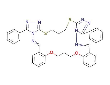 3,23-diphenyl-12,13,27,28-tetrahydro-14H,29H-bis[1,2,4]triazolo[4,3-f:3,4-m]dibenzo[b,q][1,19]dioxa[8,12]dithia[5,6,14,15]tetraazacyclodocosine