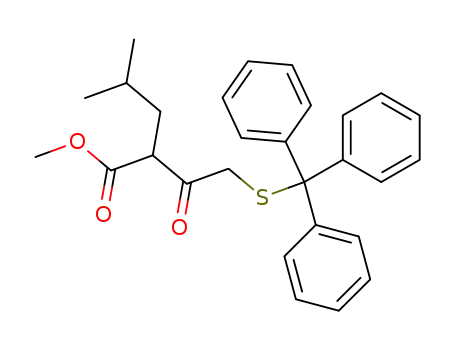 Molecular Structure of 186602-92-6 (4-Methyl-2-(2-tritylsulfanyl-acetyl)-pentanoic acid methyl ester)