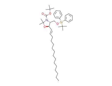 (4R,5R)-4-(tert-Butyl-diphenyl-silanyloxymethyl)-2,2-dimethyl-5-((E)-pentadec-1-enyl)-oxazolidine-3-carboxylic acid tert-butyl ester
