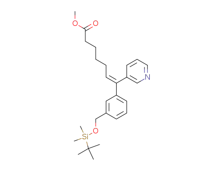 Molecular Structure of 213620-92-9 ((Z)-7-[3-(tert-Butyl-dimethyl-silanyloxymethyl)-phenyl]-7-pyridin-3-yl-hept-6-enoic acid methyl ester)
