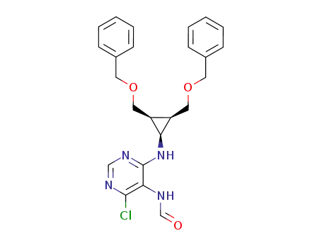 1-<<cis-2',cis-3'-bis(benzyloxymethyl)cyclopropyl>amino>-4-chloro-5-formamidopyromidine