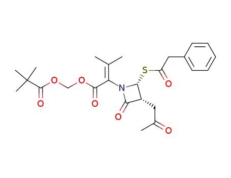 3-Methyl-2-[(3R,4R)-2-oxo-3-(2-oxo-propyl)-4-phenylacetylsulfanyl-azetidin-1-yl]-but-2-enoic acid 2,2-dimethyl-propionyloxymethyl ester