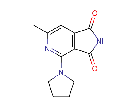 Molecular Structure of 188708-73-8 (1H-Pyrrolo[3,4-c]pyridine-1,3(2H)-dione, 6-methyl-4-(1-pyrrolidinyl)-)