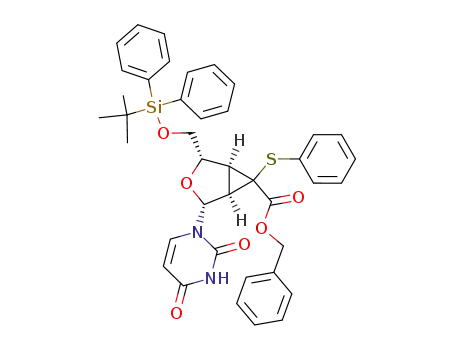 (1S,2S,4R,5R)-2-(tert-Butyl-diphenyl-silanyloxymethyl)-4-(2,4-dioxo-3,4-dihydro-2H-pyrimidin-1-yl)-6-phenylsulfanyl-3-oxa-bicyclo[3.1.0]hexane-6-carboxylic acid benzyl ester