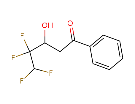 Molecular Structure of 105602-59-3 (1-Pentanone, 4,4,5,5-tetrafluoro-3-hydroxy-1-phenyl-)