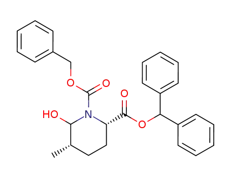 Molecular Structure of 259151-28-5 (diphenylmethyl (2S,5S,6RS)-N-benzyloxycarbonyl-6-hydroxy-5-methyl-2-pipecolic acid)