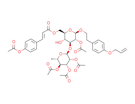 (E)-3-(4-Acetoxy-phenyl)-acrylic acid (2R,3R,4S,5R,6R)-5-acetoxy-6-[2-(4-allyloxy-phenyl)-ethoxy]-3-hydroxy-4-((2S,3R,4R,5S,6S)-3,4,5-triacetoxy-6-methyl-tetrahydro-pyran-2-yloxy)-tetrahydro-pyran-2-ylmethyl ester