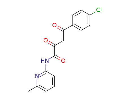 Molecular Structure of 180537-65-9 (Benzenebutanamide, 4-chloro-alpha,gamma-dioxo-N-(6-methyl-2-pyridinyl) -)