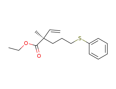 Pentanoic acid, 2-ethenyl-2-methyl-5-(phenylthio)-, ethyl ester, (R)-