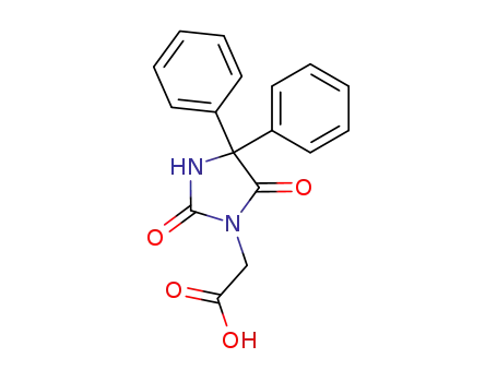 Molecular Structure of 741-28-6 ((2,5-dioxo-4,4-diphenyl-imidazolidin-1-yl)-acetic acid)