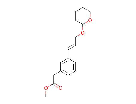 {3-[(E)-3-(Tetrahydro-pyran-2-yloxy)-propenyl]-phenyl}-acetic acid methyl ester