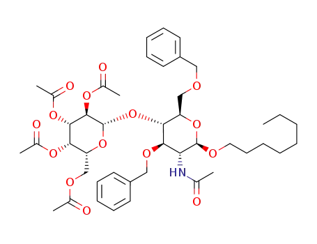 Acetic acid (2S,3R,4S,5S,6R)-4,5-diacetoxy-6-acetoxymethyl-2-((2R,3S,4R,5R,6R)-5-acetylamino-4-benzyloxy-2-benzyloxymethyl-6-octyloxy-tetrahydro-pyran-3-yloxy)-tetrahydro-pyran-3-yl ester