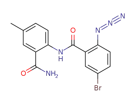 Molecular Structure of 112253-73-3 (Benzamide, N-[2-(aminocarbonyl)-4-methylphenyl]-2-azido-5-bromo-)