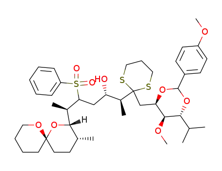 (2S,3S,6R)-5-Benzenesulfonyl-2-{2-[(4R,5S,6R)-6-isopropyl-5-methoxy-2-(4-methoxy-phenyl)-[1,3]dioxan-4-ylmethyl]-[1,3]dithian-2-yl}-6-((2S,3R,6S)-3-methyl-1,7-dioxa-spiro[5.5]undec-2-yl)-heptan-3-ol