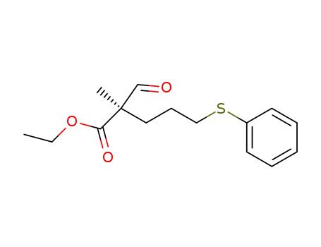 Pentanoic acid, 2-formyl-2-methyl-5-(phenylthio)-, ethyl ester, (R)-