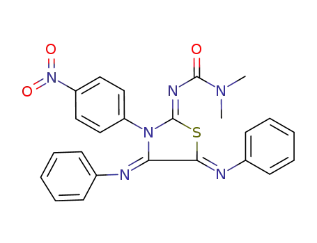 Molecular Structure of 199728-56-8 (N'-[3-{4-nitrophenyl}-4,5-bis(phenylimino)-1,3-thiazolidin-2-ylidene]-N,N-dimethylurea)