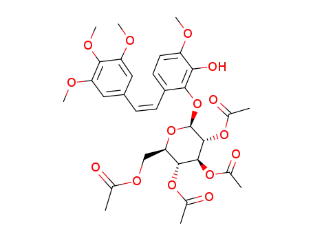 (Z)-3'-hydroxy-3,4,4',5-tetramethoxy-2'-(2,3,4,6-tetra-O-acetyl-β-D-glucopyranosyloxy)stilbene