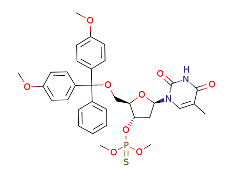 Thiophosphoric acid O-[(2R,3S,5R)-2-[bis-(4-methoxy-phenyl)-phenyl-methoxymethyl]-5-(5-methyl-2,4-dioxo-3,4-dihydro-2H-pyrimidin-1-yl)-tetrahydro-furan-3-yl] ester O',O''-dimethyl ester